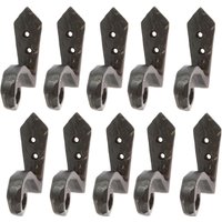 Hammer and Tongs Hammered Scroll Hook - W30mm x H95mm - Black - Pack of 10 | Size: 1000mm x 1000mm