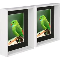 8" x 10" 3D Deep Box Photo Frames 5" x 7" Mount White Pack 5