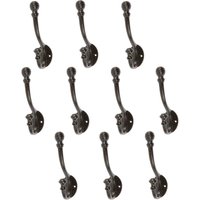 Hammer and Tongs Ball End Hat & Coat Hook - W35mm x H135mm - Pack of 10 in Black | Size: 1000mm x 1000mm