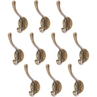 Hammer and Tongs Hat & Coat Hook - W40mm x H105mm - Pack of 10 in Gold | Size: 1000mm x 1000mm