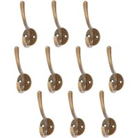 Hammer and Tongs Hat & Coat Hook - W25mm x H80mm - Pack of 10 in Gold | Size: 1000mm x 1000mm