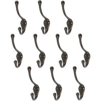 Hammer and Tongs Narrow Hat & Coat Hook - W30mm x H140mm - Pack of 10 in Black | Size: 1000mm x 1000mm