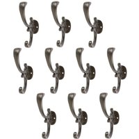 Hammer and Tongs Ornamental Hat & Coat Hook - W30mm x H130mm - Pack of 10 in Black | Size: 1000mm x 1000mm