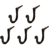 Hammer and Tongs Twisted Nail Hook - W5mm x H40mm - Black - Pack of 5 | Size: 1000mm x 1000mm