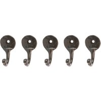 Hammer and Tongs Hammered Round Plate Single Hook - W30mm x H65mm - Pack of 5 in Black | Size: 1000mm x 1000mm