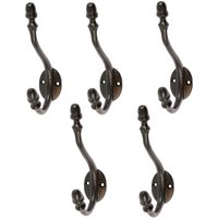 Hammer and Tongs Antique Deco Hat & Coat Hook - W30mm x H135mm - Black - Pack of 5 | Size: 1000mm x 1000mm
