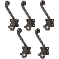 Hammer and Tongs Twisted Scroll Hat & Coat Hook - W40mm x H125mm - Black - Pack of 5 | Size: 1000mm x 1000mm