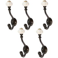Hammer and Tongs Ceramic Flower Hat & Coat Hook - W30mm x H140mm - Black - Pack of 5 | Size: 1000mm x 1000mm