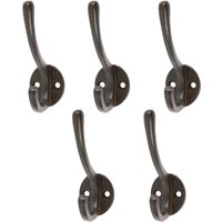 Hammer and Tongs Hat & Coat Hook - W25mm x H80mm - Pack of 5 in Black | Size: 1000mm x 1000mm
