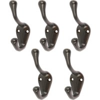 Hammer and Tongs Narrow Hat & Coat Hook - W25mm x H80mm - Pack of 5 in Black | Size: 1000mm x 1000mm