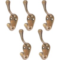 Hammer and Tongs Narrow Hat & Coat Hook - W25mm x H80mm - Pack of 5 in Gold | Size: 1000mm x 1000mm