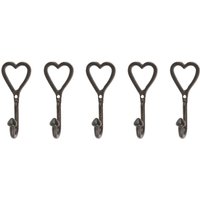 Hammer and Tongs Single Heart Hook - W40mm x H100mm - Black - Pack of 5 | Size: 1000mm x 1000mm