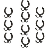 Hammer and Tongs Horse Shoe Double Coat Hook - W100mm x H110mm - Pack of 10 in Black | Size: 1000mm x 1000mm