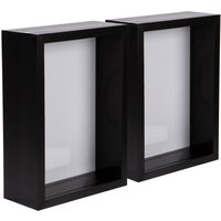 Nicola Spring 3D Deep Box Photo Frames - 5 x 7" - Pack of 5 in Black