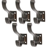 Hammer and Tongs Square Back Hat & Coat Hook - W35mm x H80mm - Pack of 5 in Black | Size: 1000mm x 1000mm