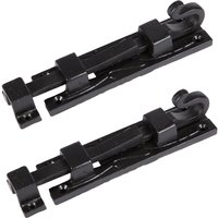 Hammer and Tongs Straight Shepherd's Crook Surface Bolt - W140mm - Black - Pack of 2 | Size: 10000mm x 520mm