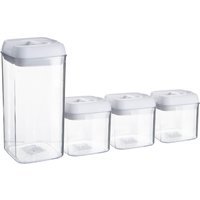 Argon Tableware 4 Piece Flip Lock Plastic Food Storage Containers Set in White