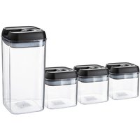 Argon Tableware 4 Piece Flip Lock Plastic Food Storage Containers Set in Black