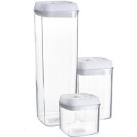 Argon Tableware 3 Piece Flip Lock Plastic Food Storage Containers Set in White