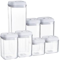 Argon Tableware 7 Piece Flip Lock Plastic Food Storage Containers Set in White
