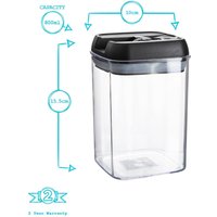 Argon Tableware 5 Piece Flip Lock Plastic Food Storage Containers Set in Black