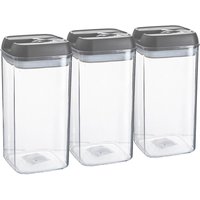Argon Tableware Food Storage Containers with Flip Lock Lid - 1.2 Litre - Set of 6 in Grey