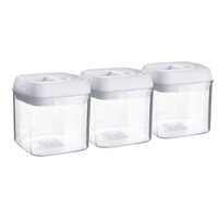 Argon Tableware Flip Lock Plastic Food Storage Containers 500ml Pack of 3 in White