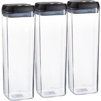 Argon Tableware Food Storage Containers with Flip Lock Lid - 1.9 Litre - Set of 3 in Black