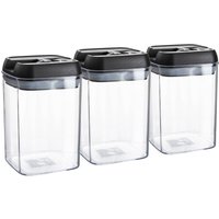 Argon Tableware Food Storage Containers with Flip Lock Lid - 800ml - Set of 6 in Black