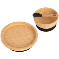 Tiny Dining 3pc Round Bamboo Baby Weaning Set in Black