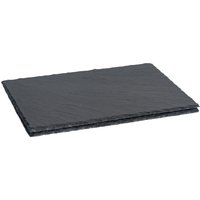 Argon Tableware Rectangle Slate Serving Platters 30 x 20cm Pack of 2 in Grey | Size: 30 x 20 cm