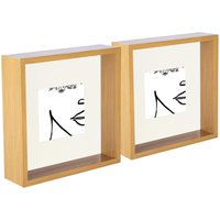 Nicola Spring 3D Deep Box Photo Frames - 8 x 8" with 4 x 4" Mount - White Mount - Pack of 2 in Ivory