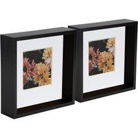 3D Deep Box Photo Frames 8 x 8" 4 x 4" Mount White Mount Pack 2