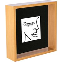 3D Deep Box Photo Frame 8 x 8" 4 x 4" Mount Light Wood