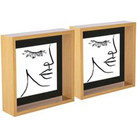 Nicola Spring 3D Deep Box Photo Frames - 8 x 8" with 6 x 6" Mount - White Mount - Pack of 5 in Black