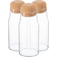 Argon Tableware Glass Storage Bottles with Cork Lids 375ml Pack of 6 in Clear