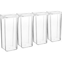 4x Food Storage Containers Reusable Airtight Kitchen Jar Clip Top Lid