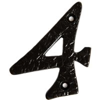 Rustic Iron Numeral Number 4 H70mm