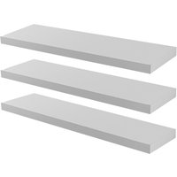 Harbour Housewares 6x 100cm Floating Wall Shelves - Wall Mountable for Storage & Display in White | Size: 6x 100 cm