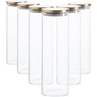 Glass Storage Jars Metal Lids 2 Litre Pack 6