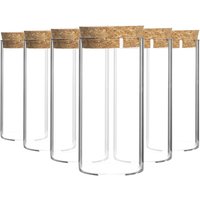 Argon Tableware Glass Storage Jars with Cork Lid - 110ml Set of 6 Spice & Food Container Jar in Clear