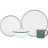 16 Piece Enamel Dinner Set Green