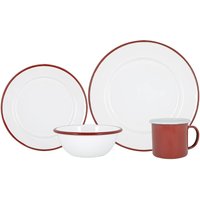 16 Piece Enamel Dinner Set Red