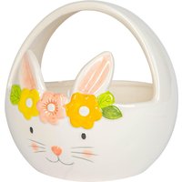 Yellow Flower Bunny Basket 16.5cm