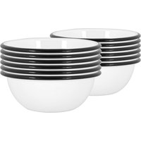 White Enamel Bowls 16cm Pack 12