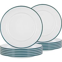 Enamel Dinner Plates 25.5cm Pack 12 Green