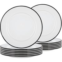 White Enamel Dinner Plates 25.5cm Pack 12