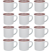 Enamel Espresso Cups Pack 12 Red