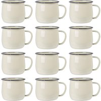 Coloured Enamel Belly Mugs Pack 12