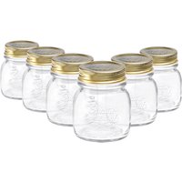 Bormioli Rocco Quattro Stagioni Glass Storage Jars 150ml Pack of 6 in Clear